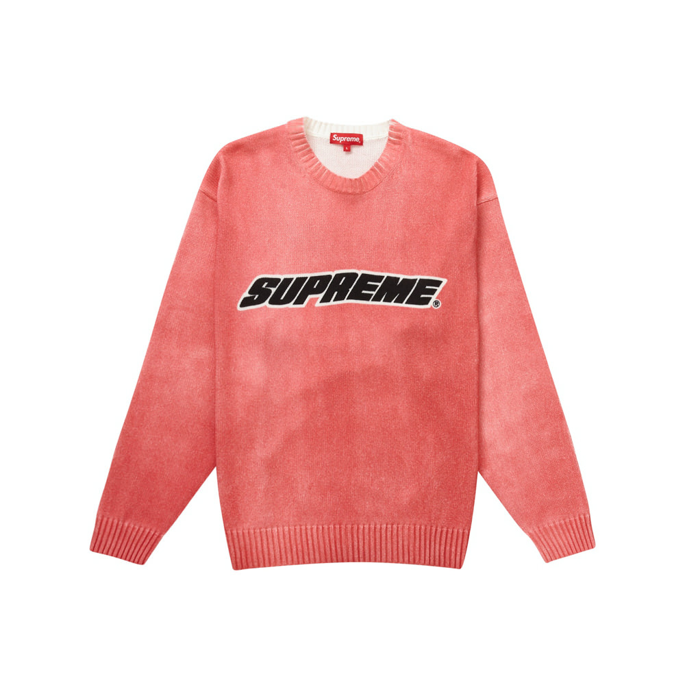 Supreme Printed Washed Sweater PinkSupreme Printed Washed Sweater