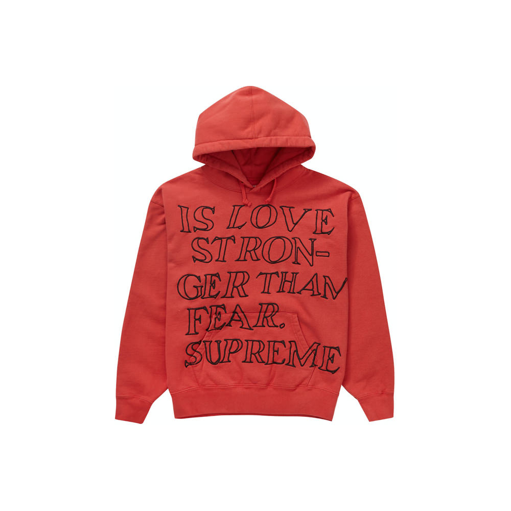 Supreme Stronger Than Fear Hooded Sweatshirt Burnt Red
