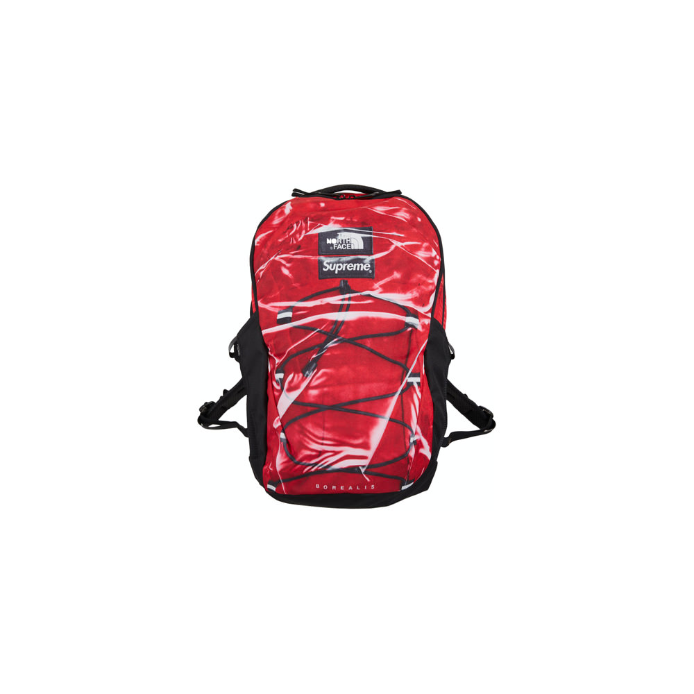 Supreme The North Face Printed Borealis Trompe L oeil Backpack RedSupreme The North Face Printed Borealis Trompe L oeil Backpack Red OFour