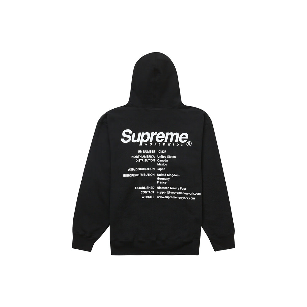Supreme Worldwide Hooded 黒