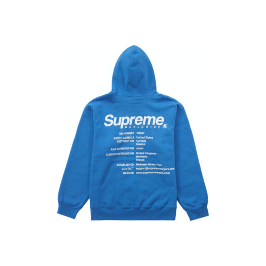 Supreme Worldwide Hooded Sweatshirt Blue