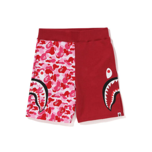 BAPE ABC Camo Side Shark Sweat Shorts Pink/Red