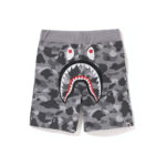 BAPE Honeycomb Camo Shark Sweat Shorts Grey