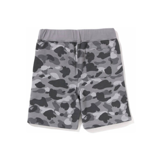 BAPE Honeycomb Camo Shark Sweat Shorts Grey