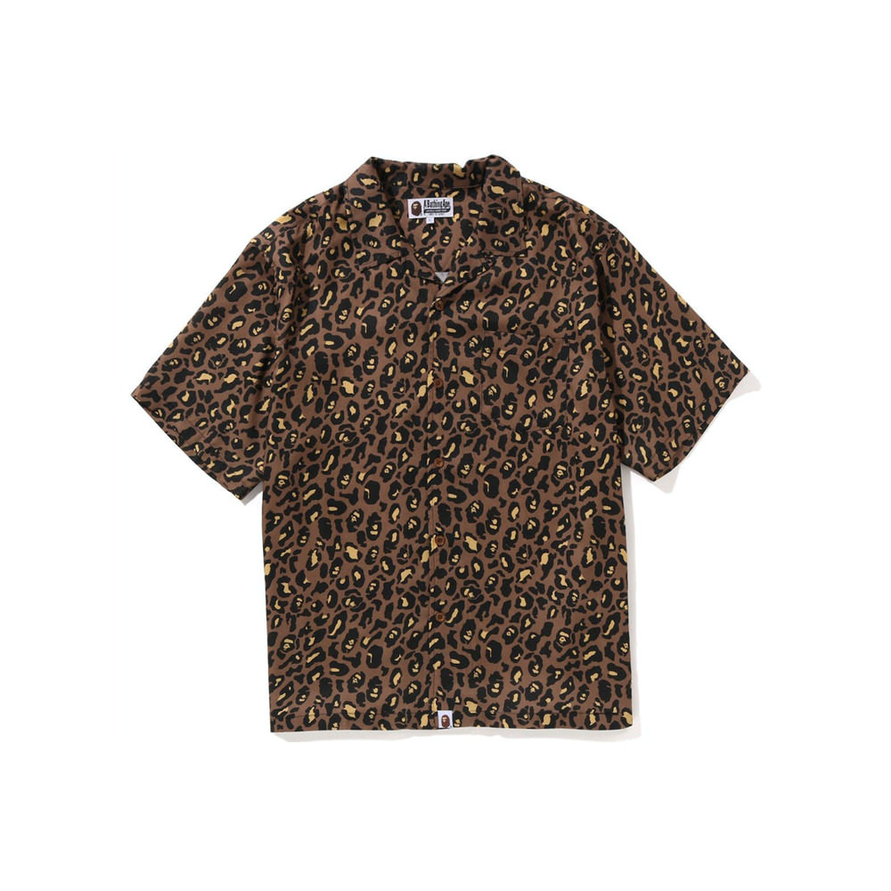 BAPE Leopard Open Collar Shirt Yellow