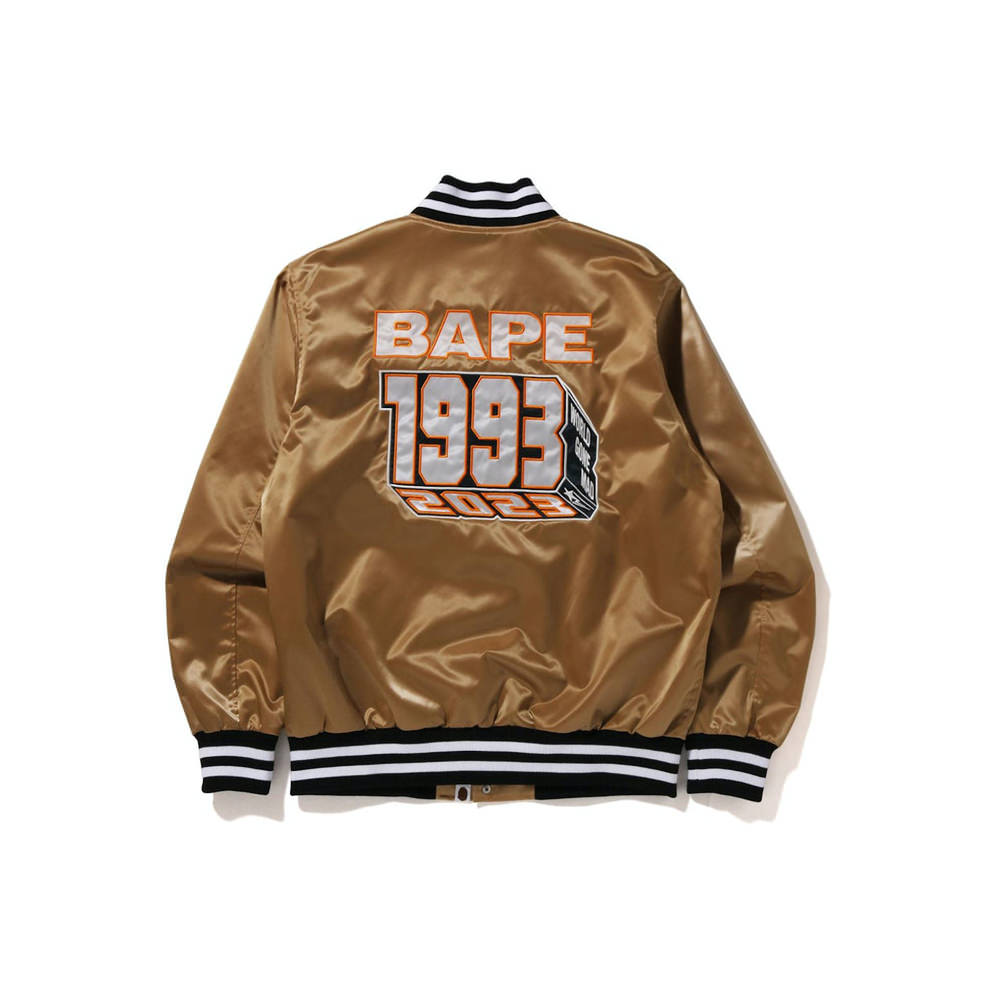 BAPE Nylon Varsity Jacket GoldBAPE Nylon Varsity Jacket Gold - OFour