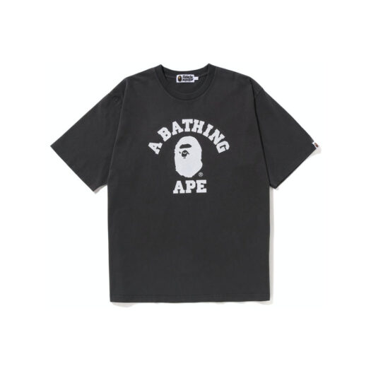 BAPE Pigment Dyed College Relaxed Fit Tee Black