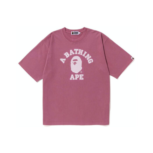 BAPE Pigment Dyed College Relaxed Fit Tee Purple