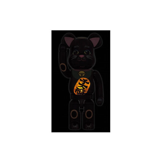 Bearbrick Maneki Neko Luminous 1000% Black Plated