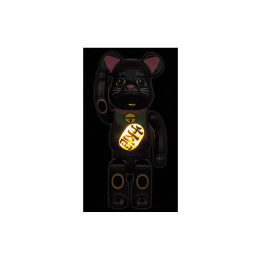 Bearbrick Maneki Neko Luminous 400% Black Plated