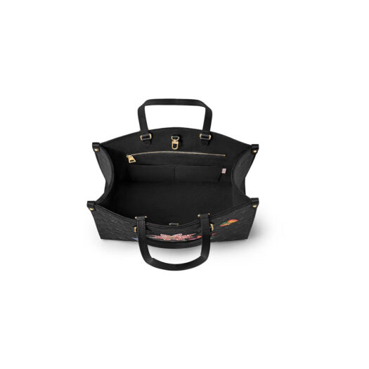 Louis Vuitton LV x YK Onthego MM Black Flower Marquetry