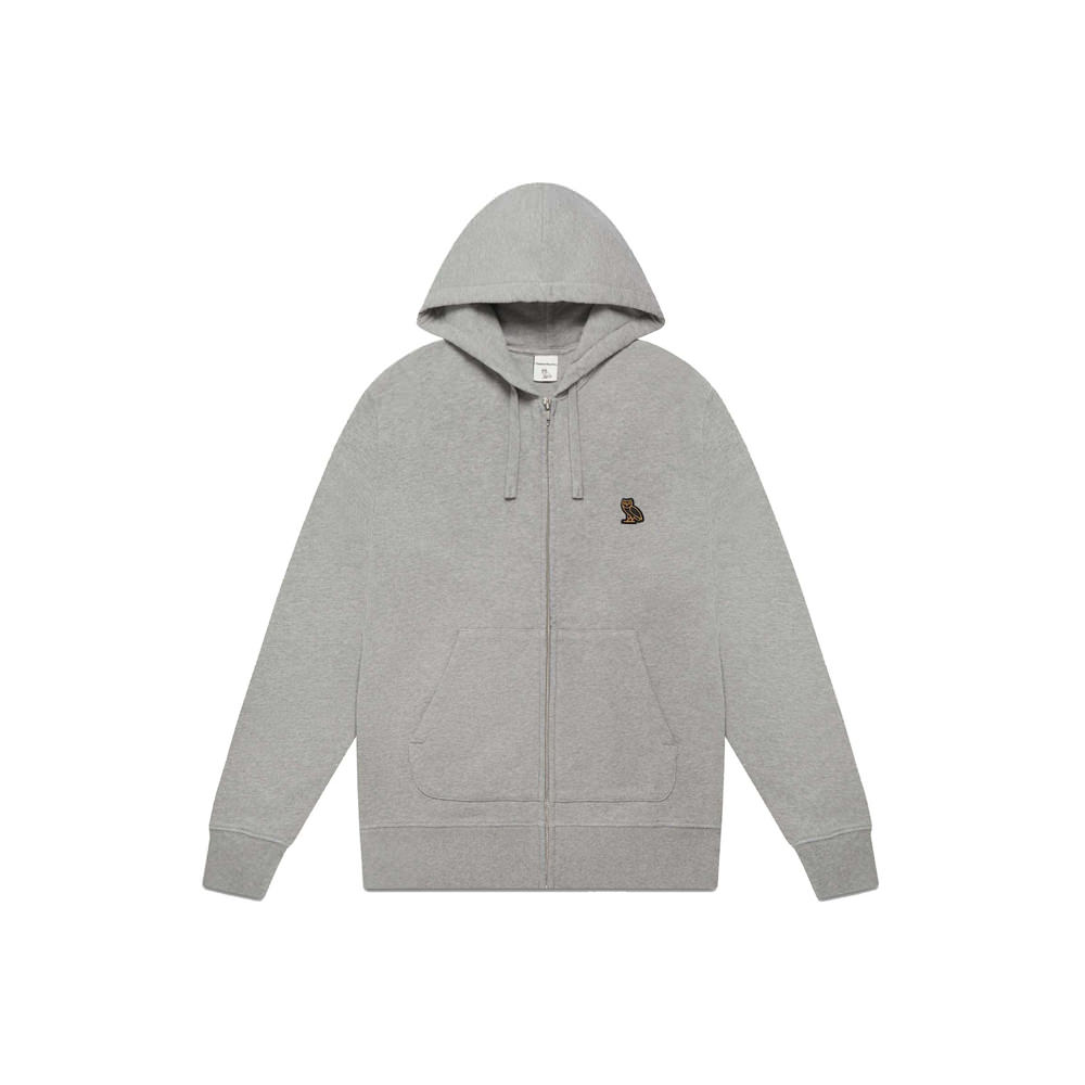 OVO x Essentials Full-Zip Hoodie Heather Grey