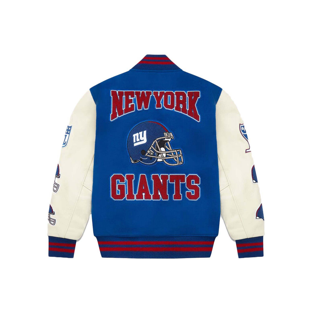 OVO x NFL New York Giants Varsity Jacket BlueOVO x NFL New York Giants ...