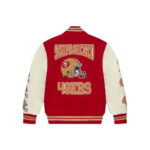 OVO x NFL San Francisco 49rs Varsity Jacket Red