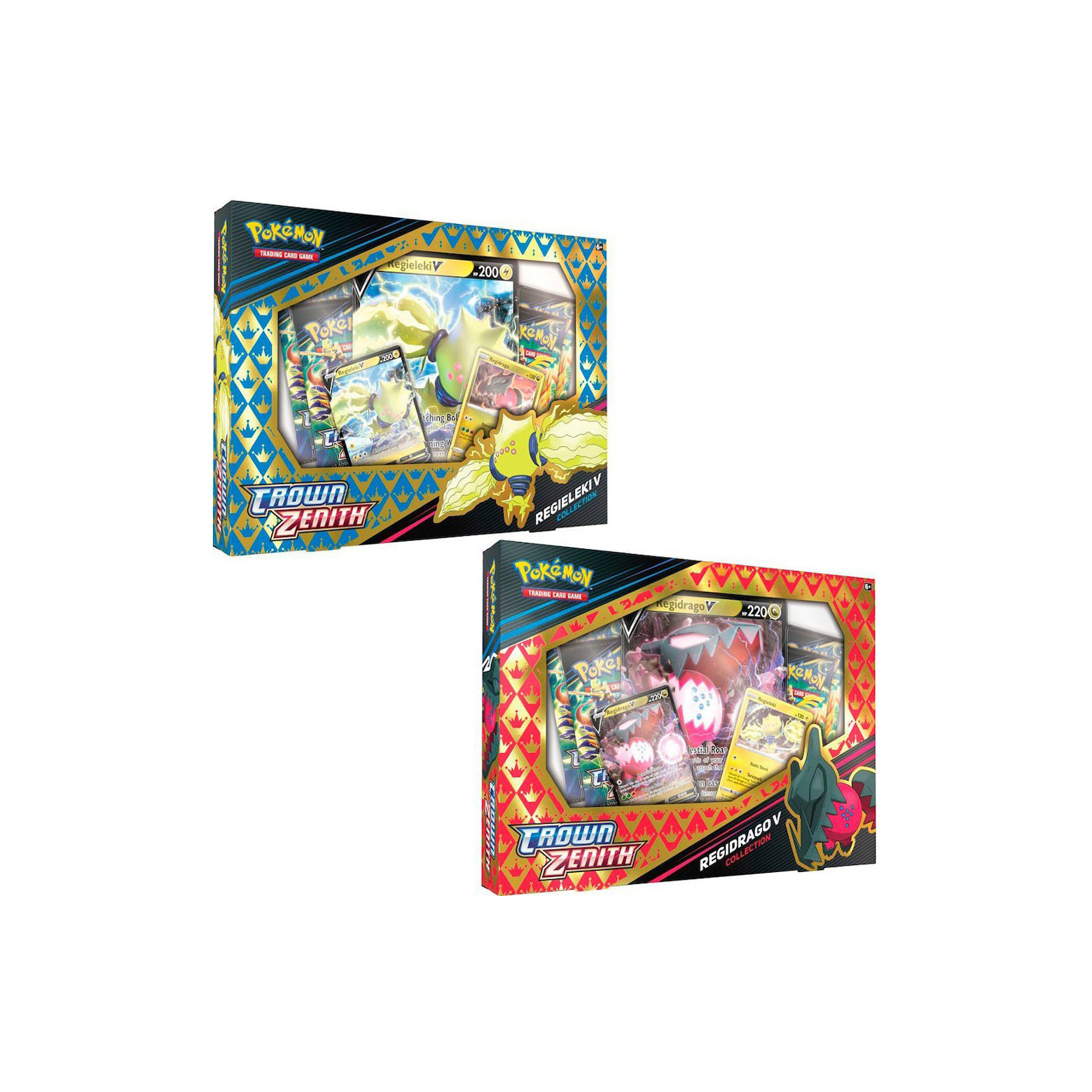 Pokémon TCG Sword & Shield Crown Zenith Regieleki V & Regidrago V Collection Box 2x Bundle