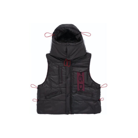 Sp5der Hooded Puffer Vest Brown