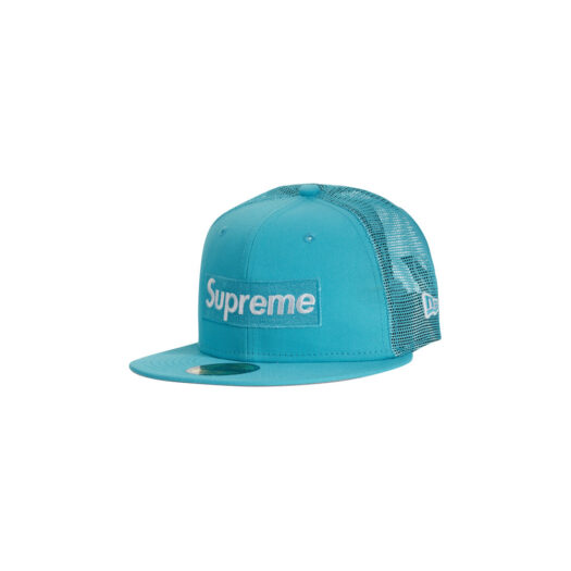 Supreme Box Logo Mesh Back New Era Hat (SS23) Blue