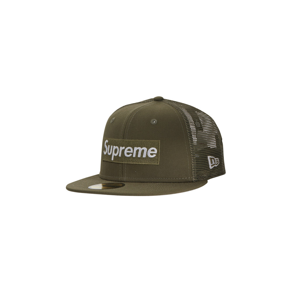 Supreme New Era SS18 Black Mesh Baseball Fitted Box Logo Hat