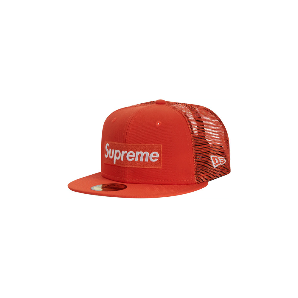 Supreme Box Logo Mesh Back New Era Hat (ss23) Orange in Red