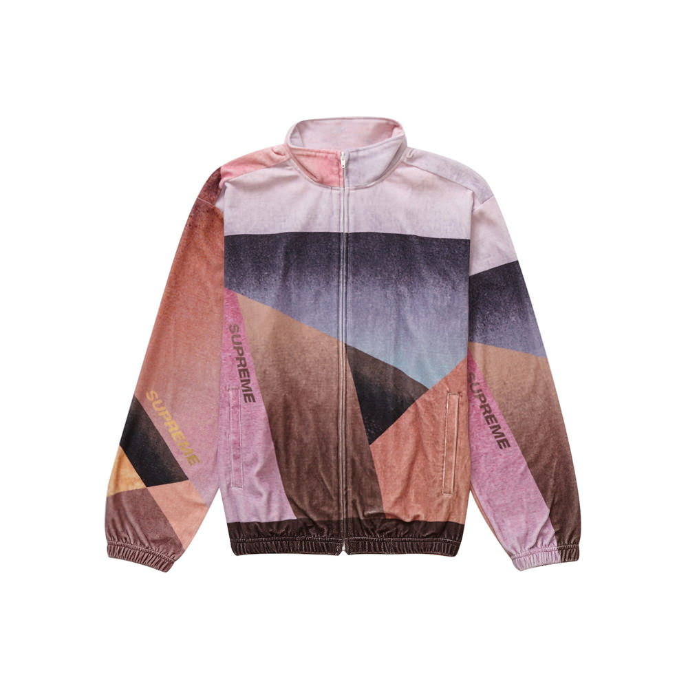 Supreme Geo Velour Track Jacket Pink