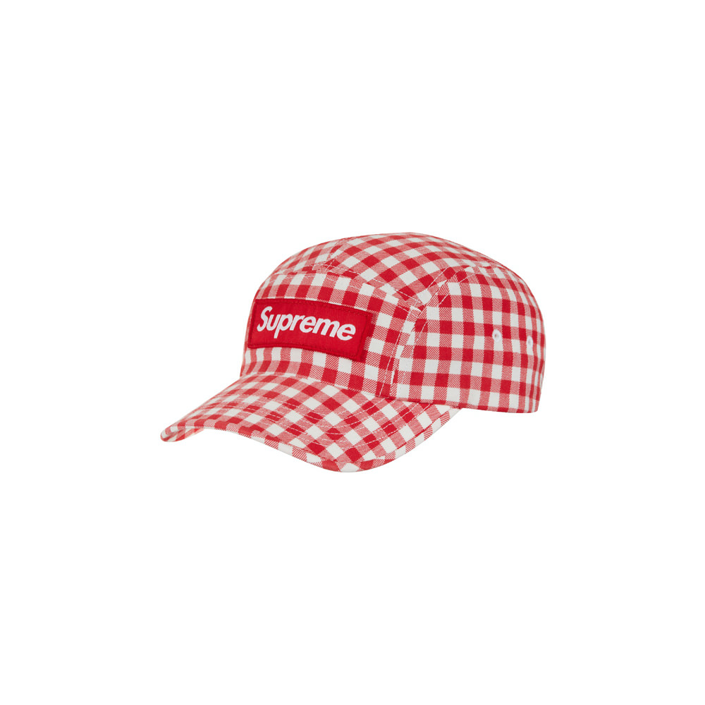 Supreme Gingham Camp Cap Red