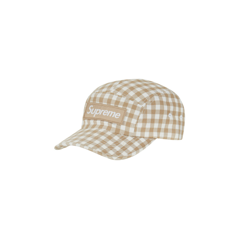 Supreme Gingham Camp Cap Tan