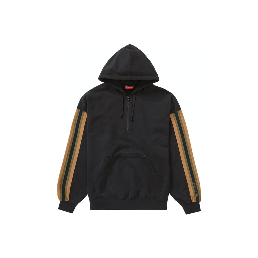 Supreme Half Zip Hooded Sweatshirt Black