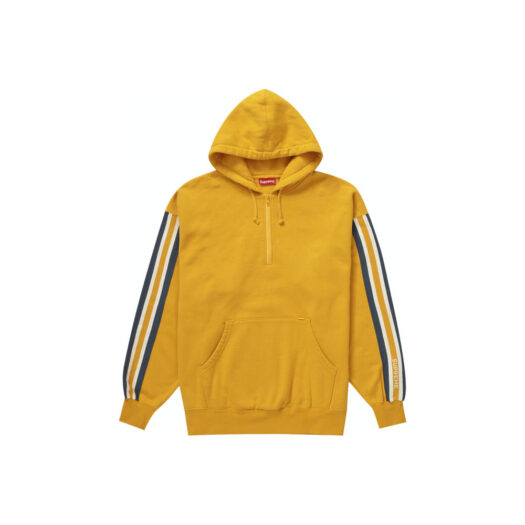 Supreme Half Zip Hooded Sweatshirt Bright Gold