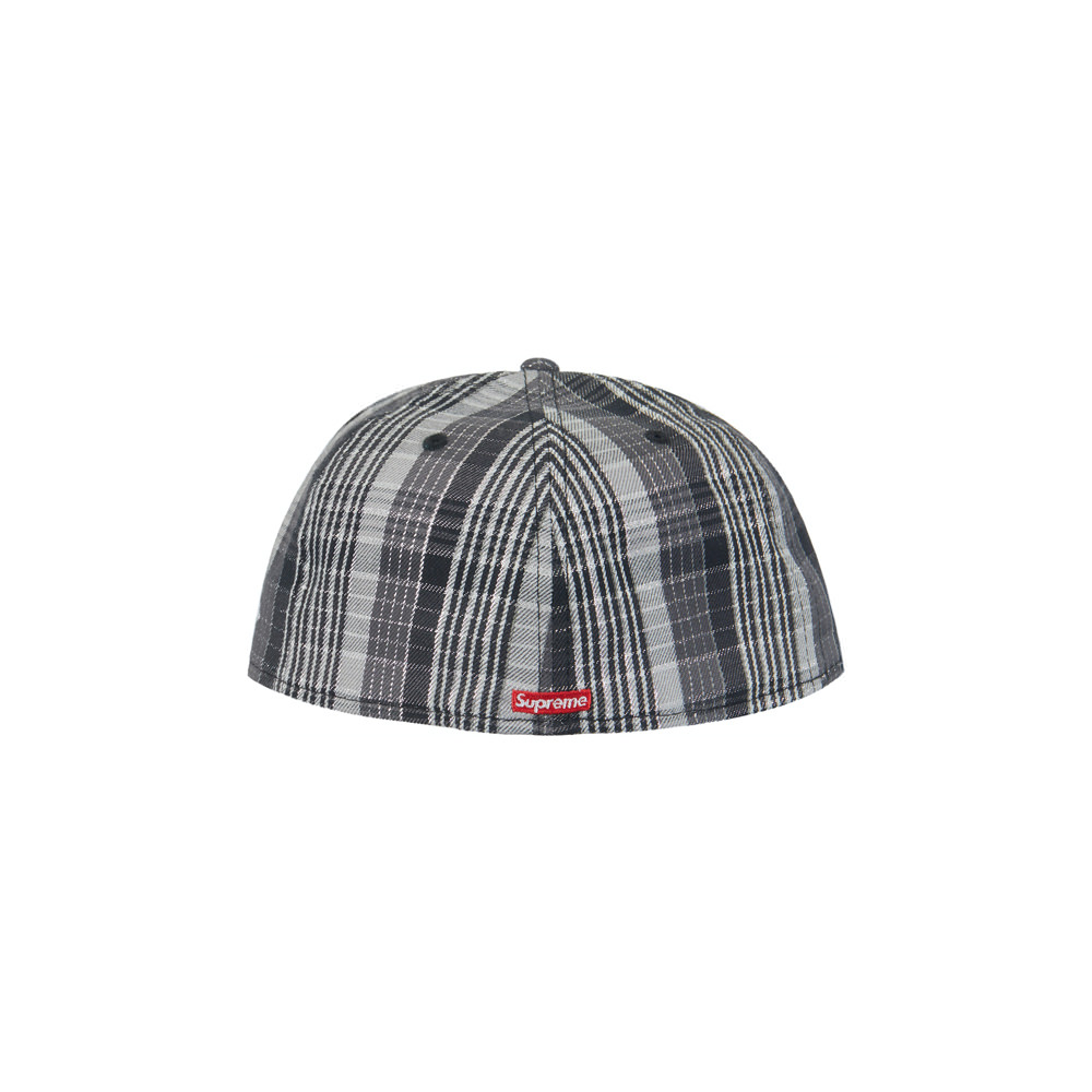 Supreme Metallic Plaid S Logo New Era Hat Black