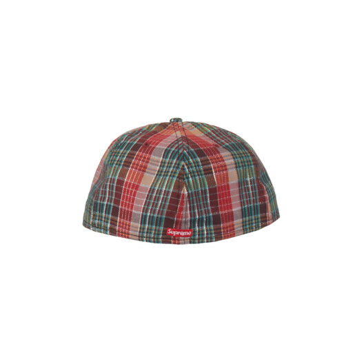 Supreme Metallic Plaid S Logo New Era Hat Red