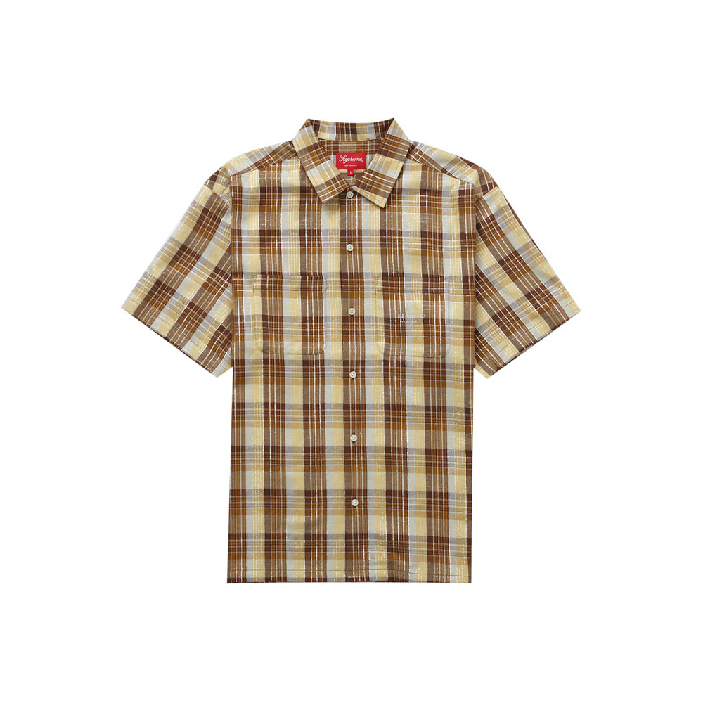 Supreme Metallic Plaid S/S Shirt Brown