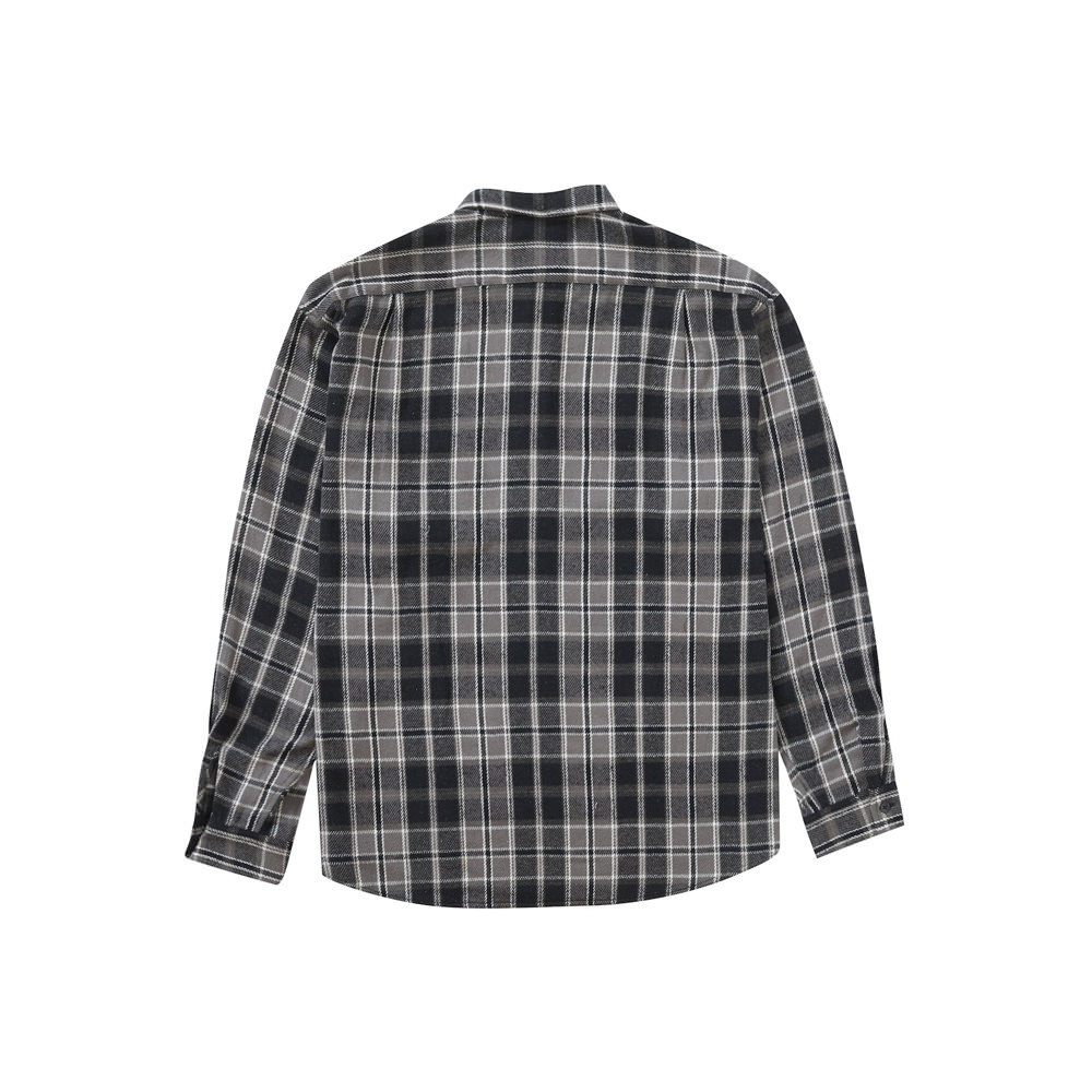 Supreme Pullover Plaid Flannel Shirt Black