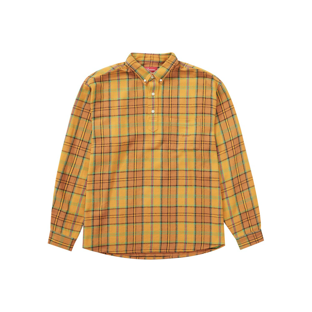 Supreme Pullover Plaid Flannel Shirt GoldSupreme Pullover Plaid Flannel ...