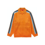 Supreme Sleeve Stripe Zip Up Sweater Orange