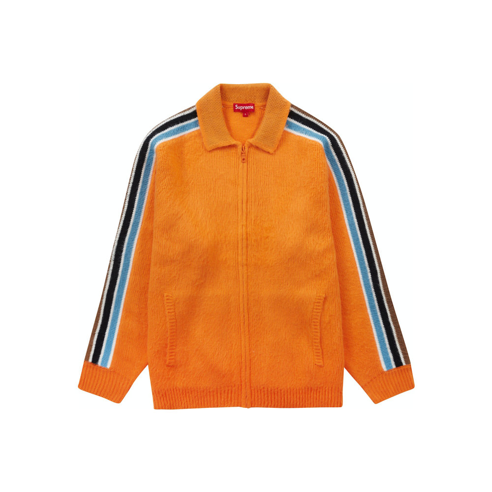 Supreme Sleeve Stripe Zip Up Sweater OrangeSupreme Sleeve Stripe