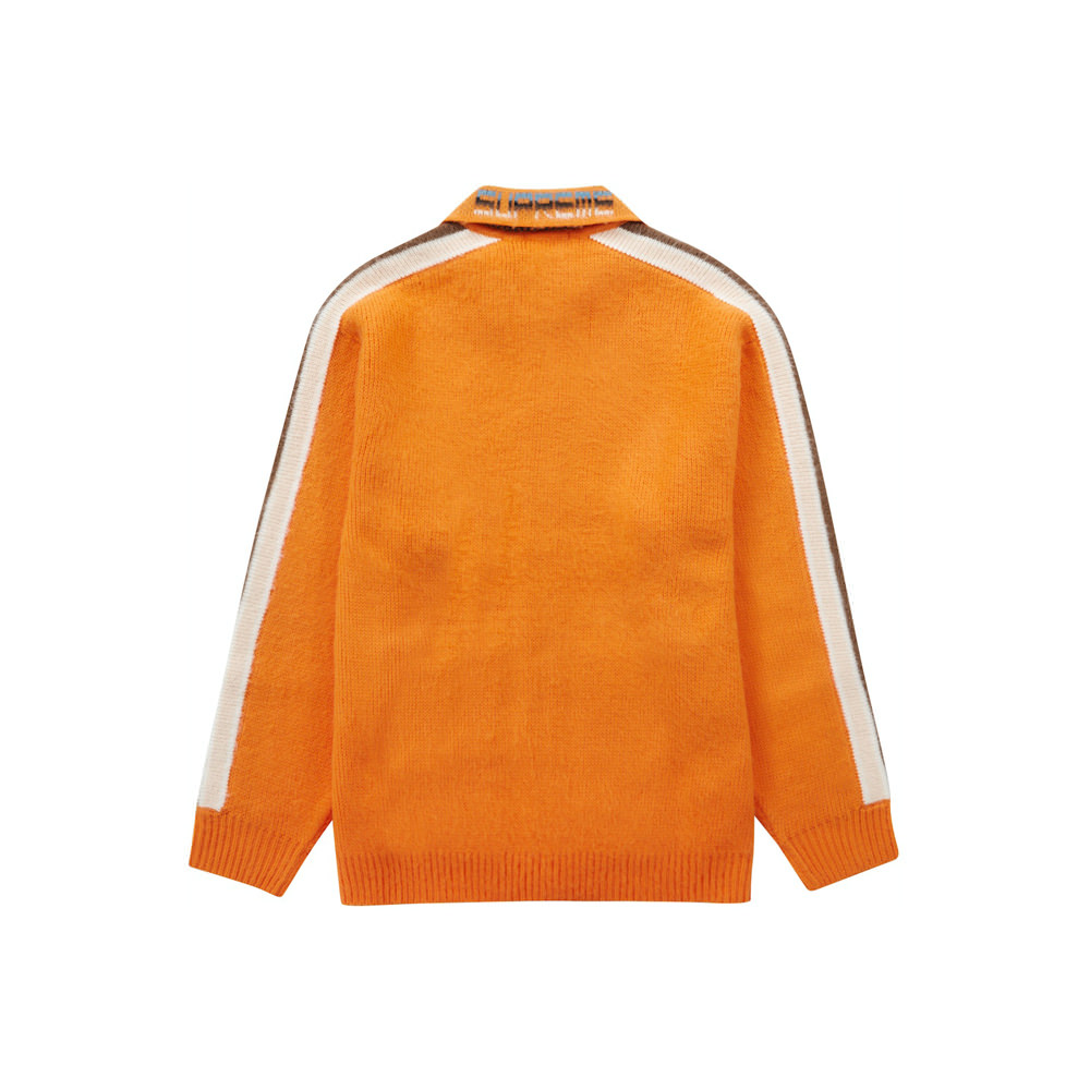 Supreme Sleeve Stripe Zip Up Sweater OrangeSupreme Sleeve