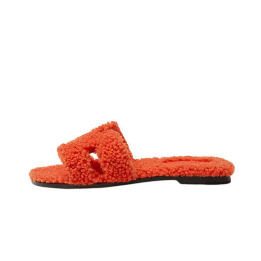 Hermes Oran Sandal Orange Woolskin