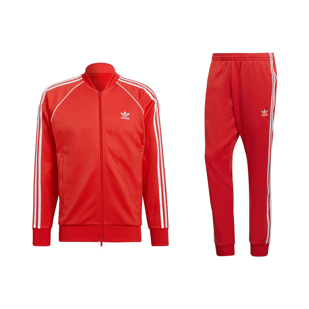adidas Primeblue SST Track Jacket & Pant Set Vivid Red