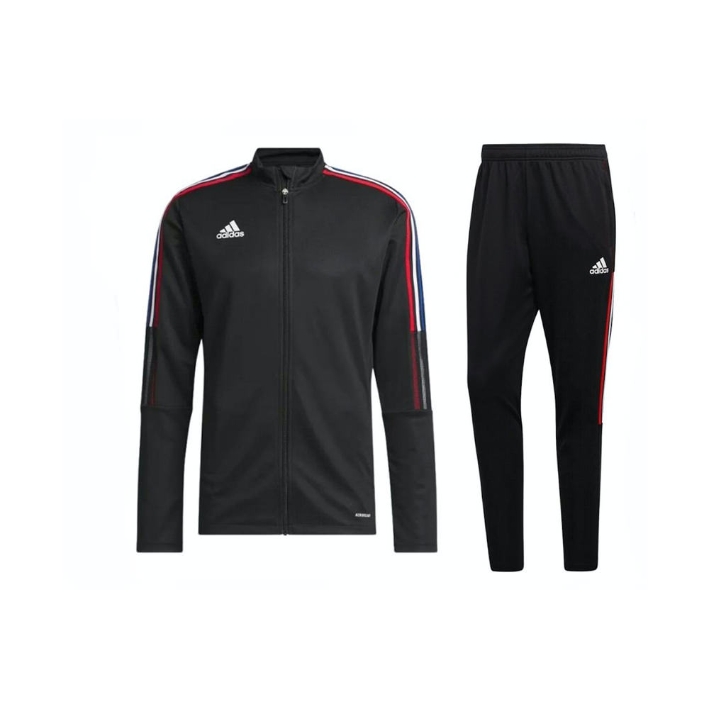 adidas Tiro 21 Track Jacket & Pant Set Black/Vivid Red/White/Royal Blue