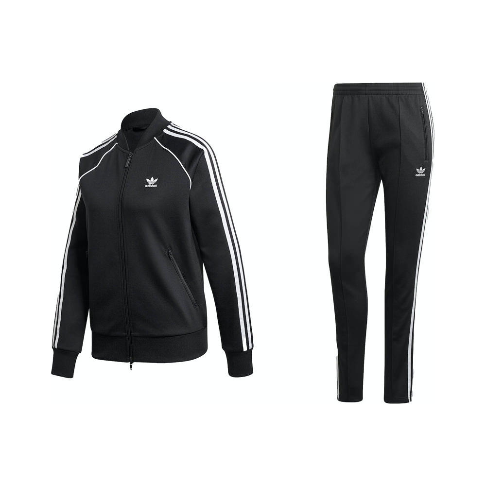 adidas Women’s Primeblue SST Track Jacket & Pant Set Black/Whiteadidas ...