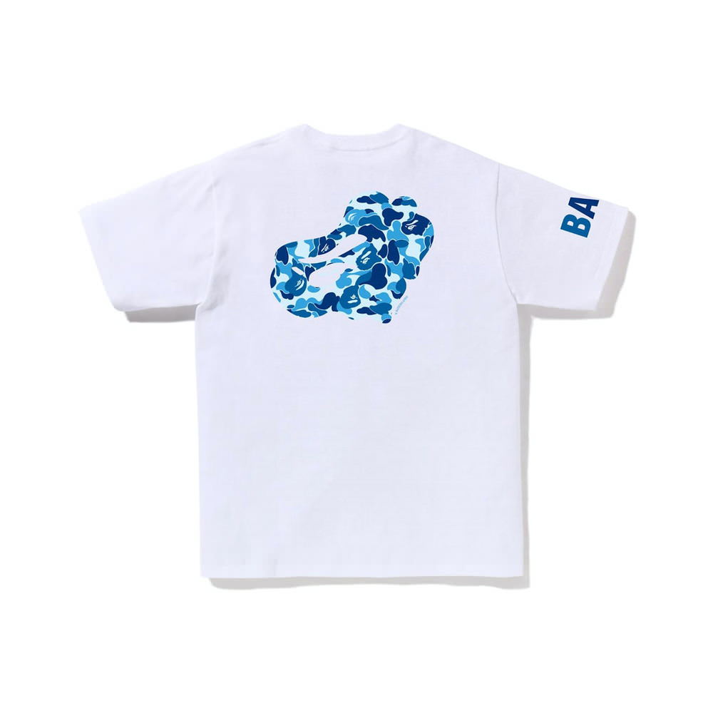 white and blue bape shirt