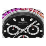 BAPE Type 4 BAPEX Crystal Stone Watch Silver