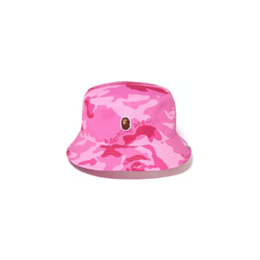 BAPE Women's Woodland Camo Bucket Hat Pink
