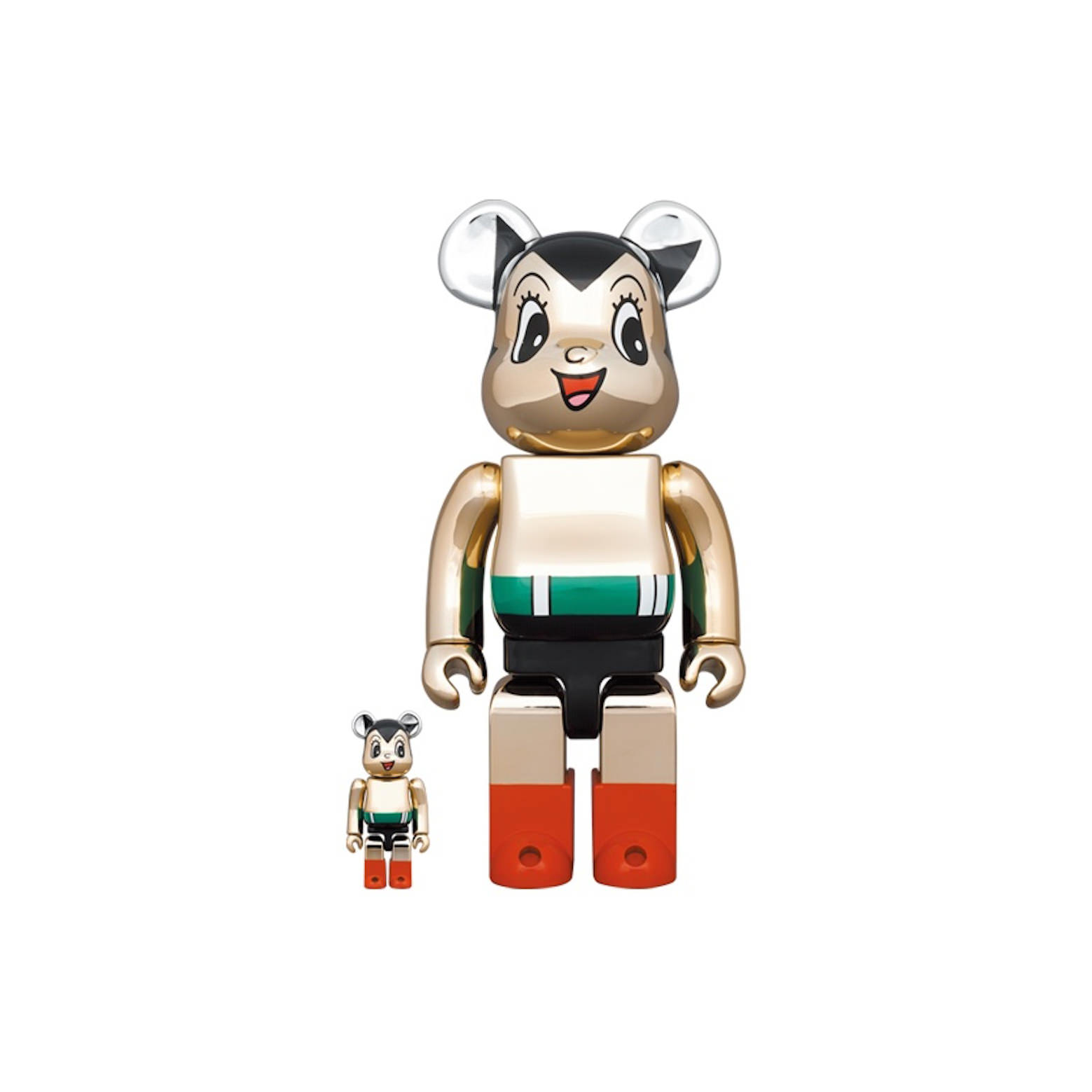 Bearbrick Astro Boy Chrome Ver. 100% & 400% SetBearbrick Astro Boy