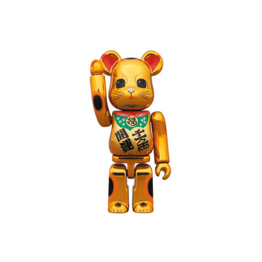 Bearbrick Lucky Cat Good Luck Ten Million Ryo 100% & 400% Set Gold Plated