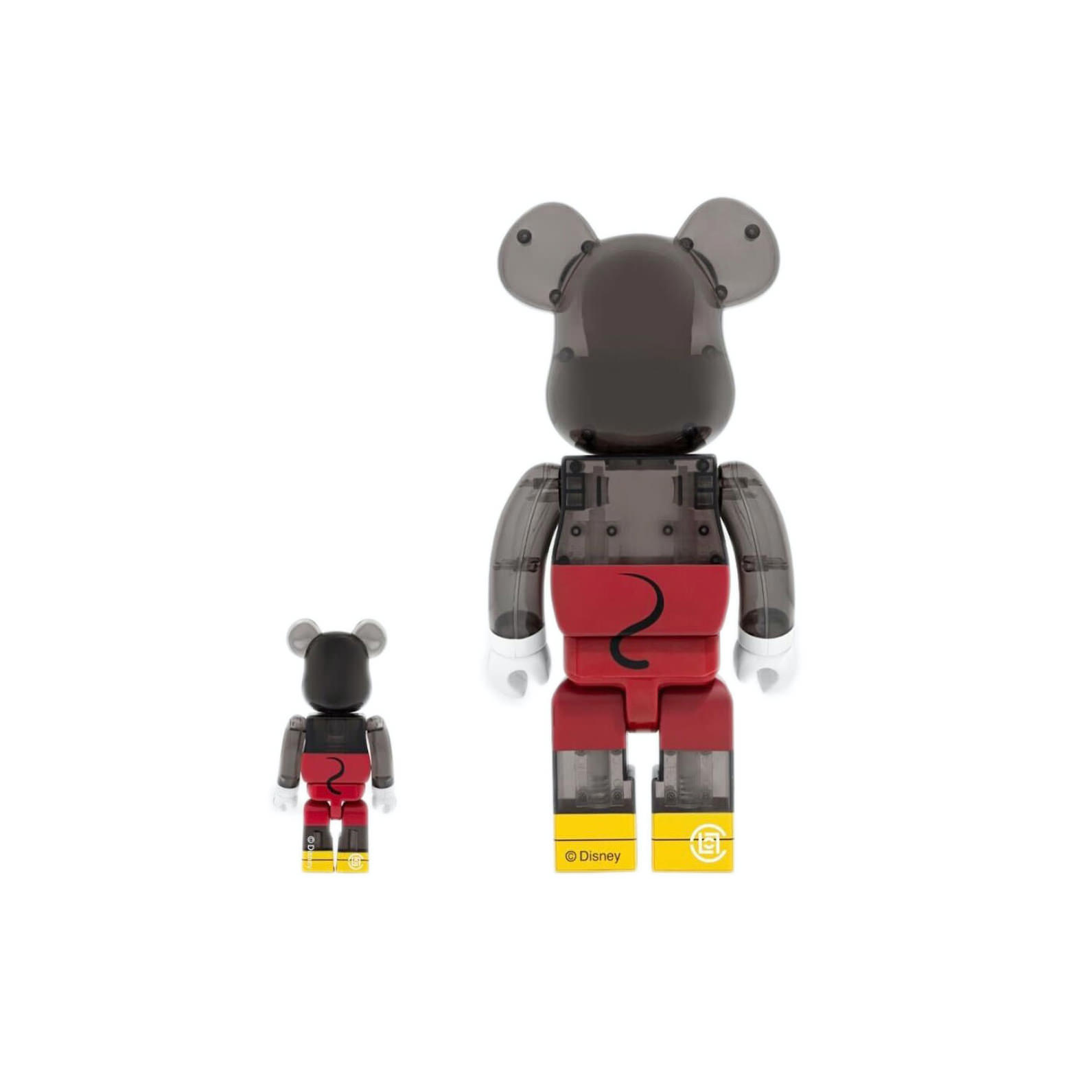 Bearbrick x CLOT x 3125C x Disney 3-Eyed Mickey Mouse 100% u0026 400% Set  Translucent Black