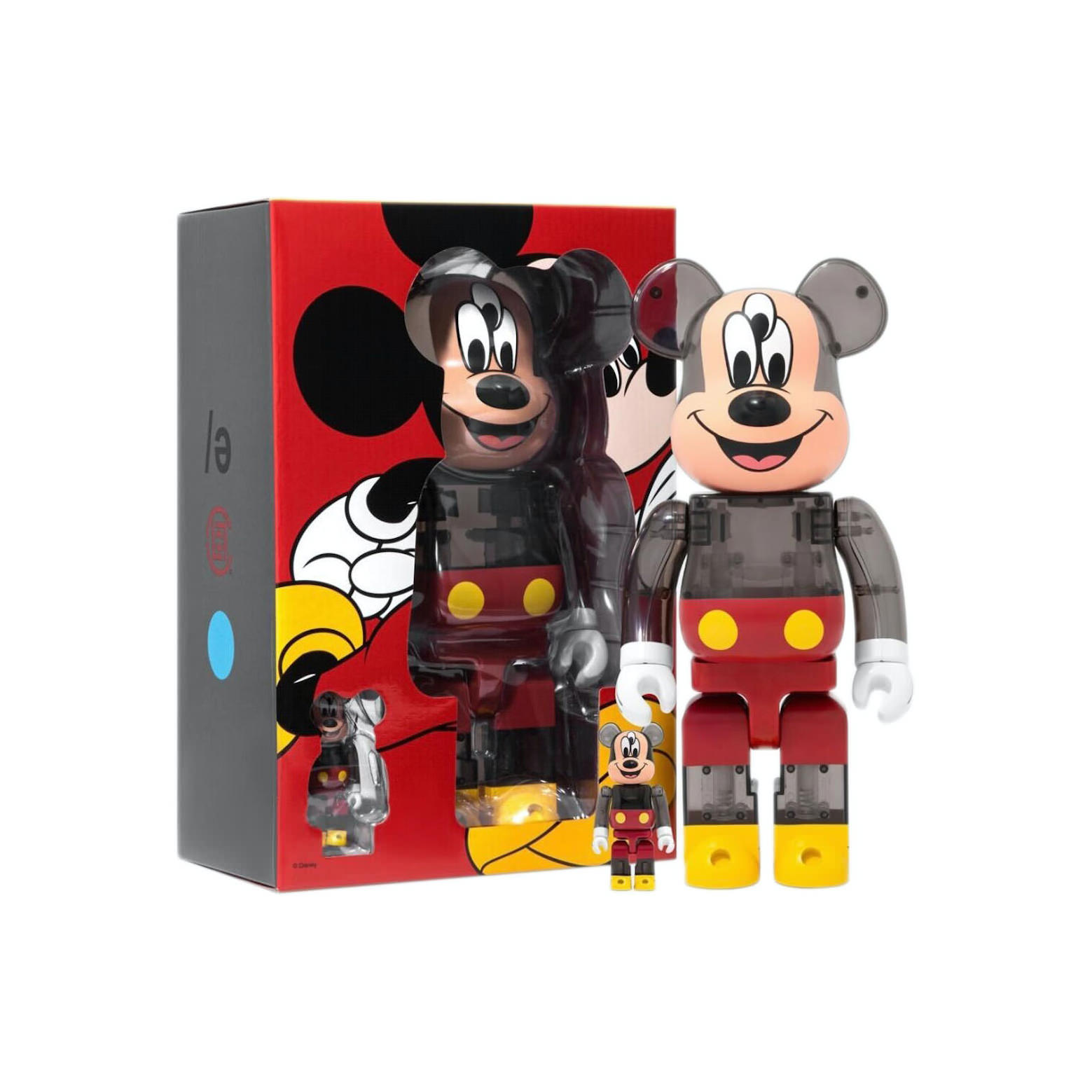 Bearbrick x CLOT x 3125C x Disney 3-Eyed Mickey Mouse 100% & 400% Set  Translucent BlackBearbrick x CLOT x 3125C x Disney 3-Eyed Mickey Mouse 100%  & 400% Set Translucent Black - OFour