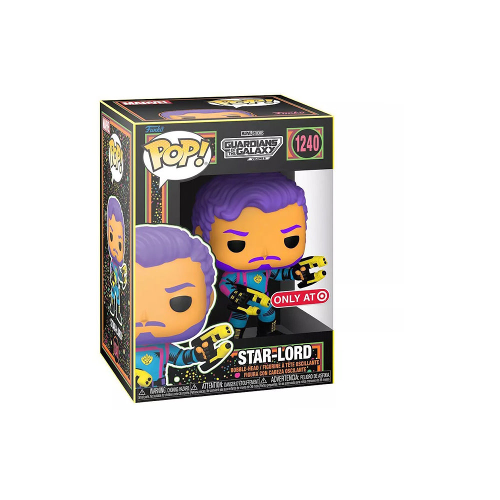 Funko Pop! Marvel Studios Guardians of the Galaxy Volume 3 Blacklight Star- Lord Target Exclusive Figure #1240Funko Pop! Marvel Studios Guardians of  the Galaxy Volume 3 Blacklight Star-Lord Target Exclusive Figure #1240 -  OFour
