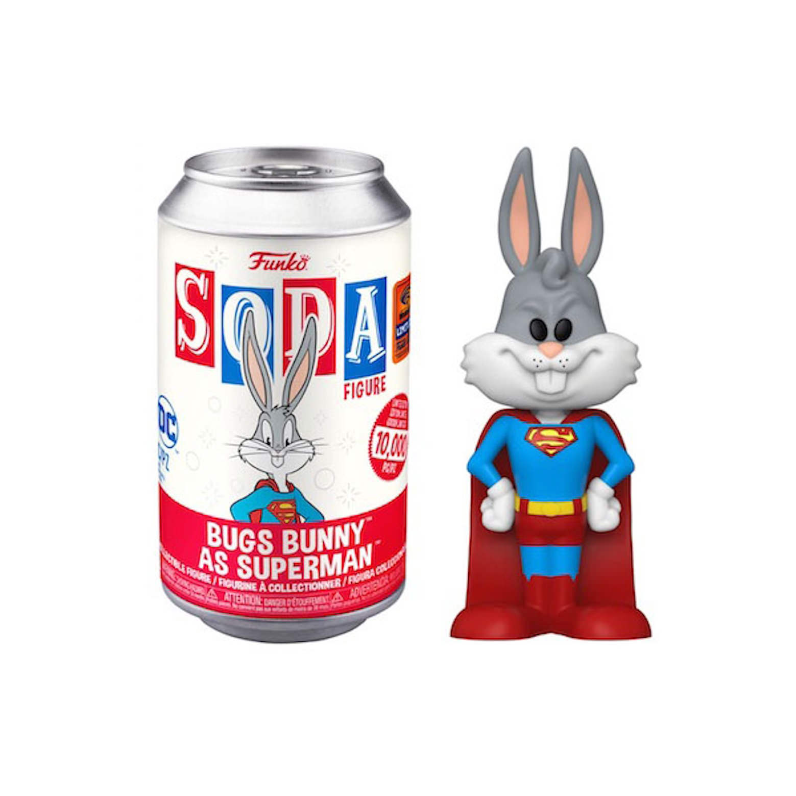 Funko Soda Bugs Bunny as Superman WonderCon 2023 Exclusive Open Can Figure