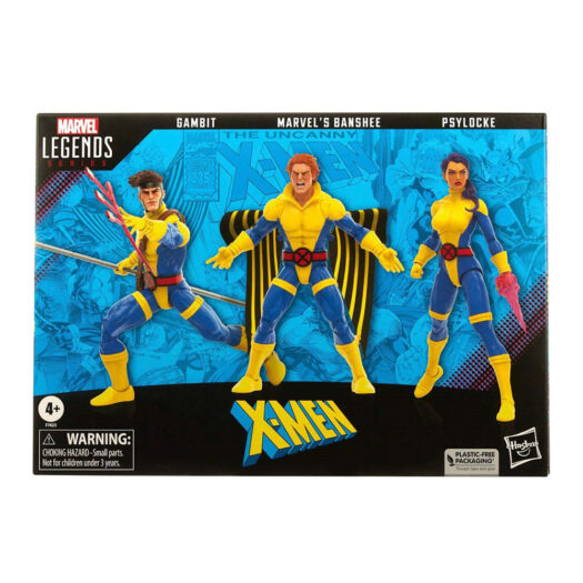 Hasbro Marvel Legends Series X-Men 60th Anniversary Gambit, Marvel's Banshee and Psylocke Action Figure Set